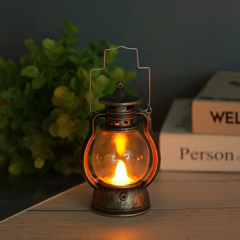Vintage LED Small Oil Lamp Decorative Candle Light