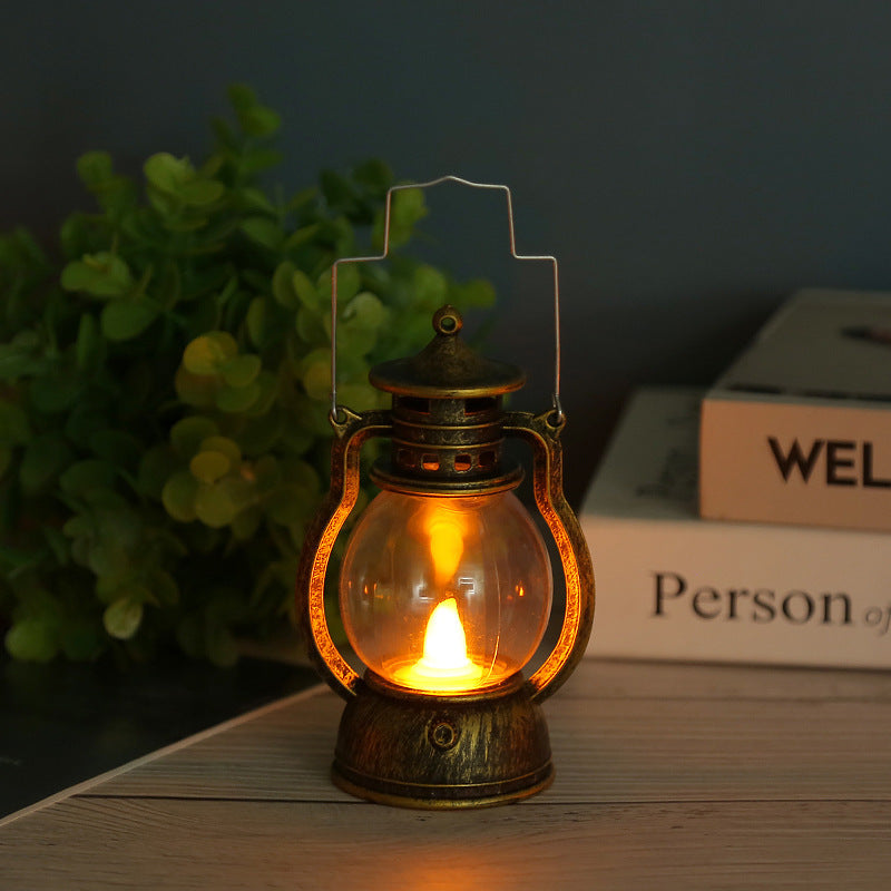 Vintage LED Small Oil Lamp Decorative Candle Light
