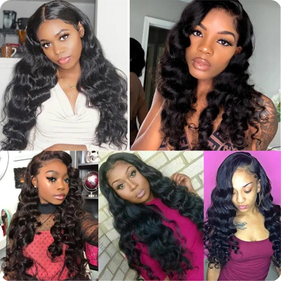 Mongolian Loose Deep Wave Bundles With Frontal Virgin 100% Human Hair 3/4Bundles And HD Lace Closure 4X4 Loose Raw Hair tissage