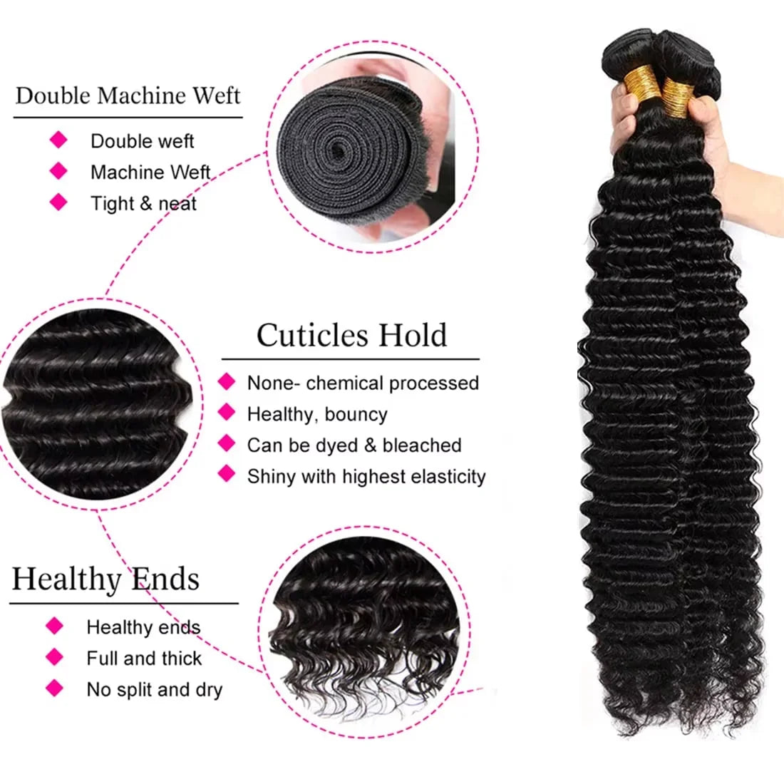 Burmese Curly Deep Wave Human Hair Bundles With 13X4 Frontal Closure Bundle Deals 100% Raw Human Hair Weaving Curly Hair Bundle