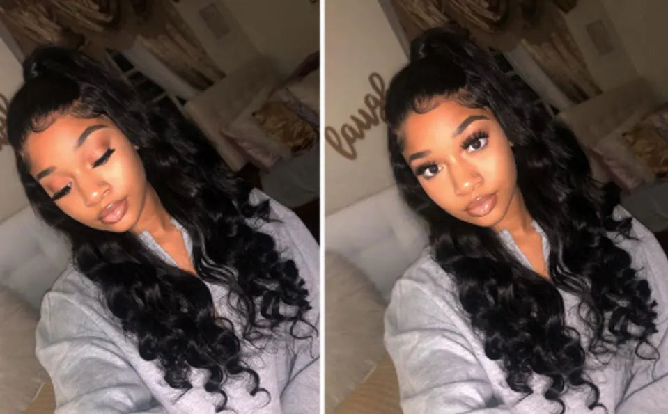 Mongolian Loose Deep Wave Bundles With Frontal Virgin 100% Human Hair 3/4Bundles And HD Lace Closure 4X4 Loose Raw Hair tissage