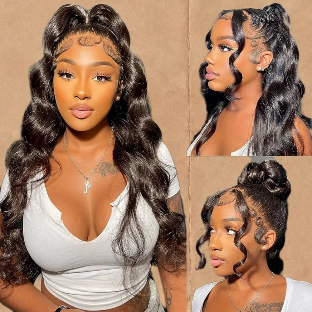 Invisible Strap 360 Full Hd Lace  Wig Body Wave Human Hair Wig 30 Inch Lace Front Wig  Drawstring 360 Frontal Wig