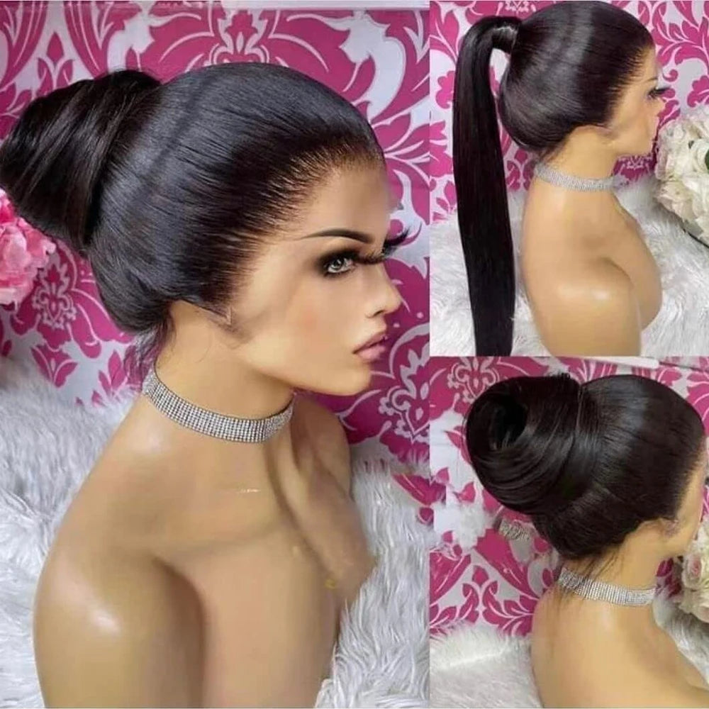 250 Density Real HD 360 Full Lace Invisible Strap Snug Fit Wig Glueless Frontal Wig 30 Inch straight Lace Front Wig Human Hair