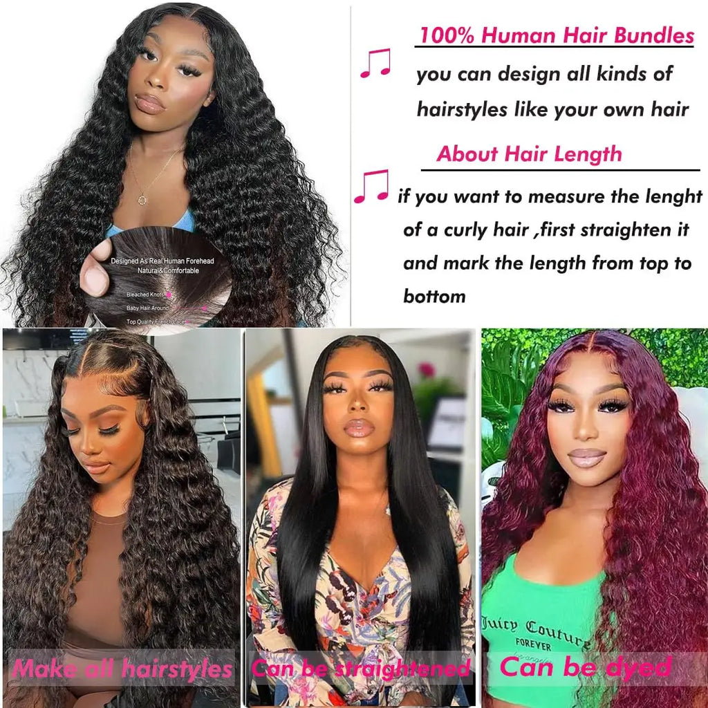 Human Hair Bundles with Closure Deep Wave 3 Bundles with 4x4 Lace Closure 100% Unprocessed Brazilian Virgin Curly Closure Bundle