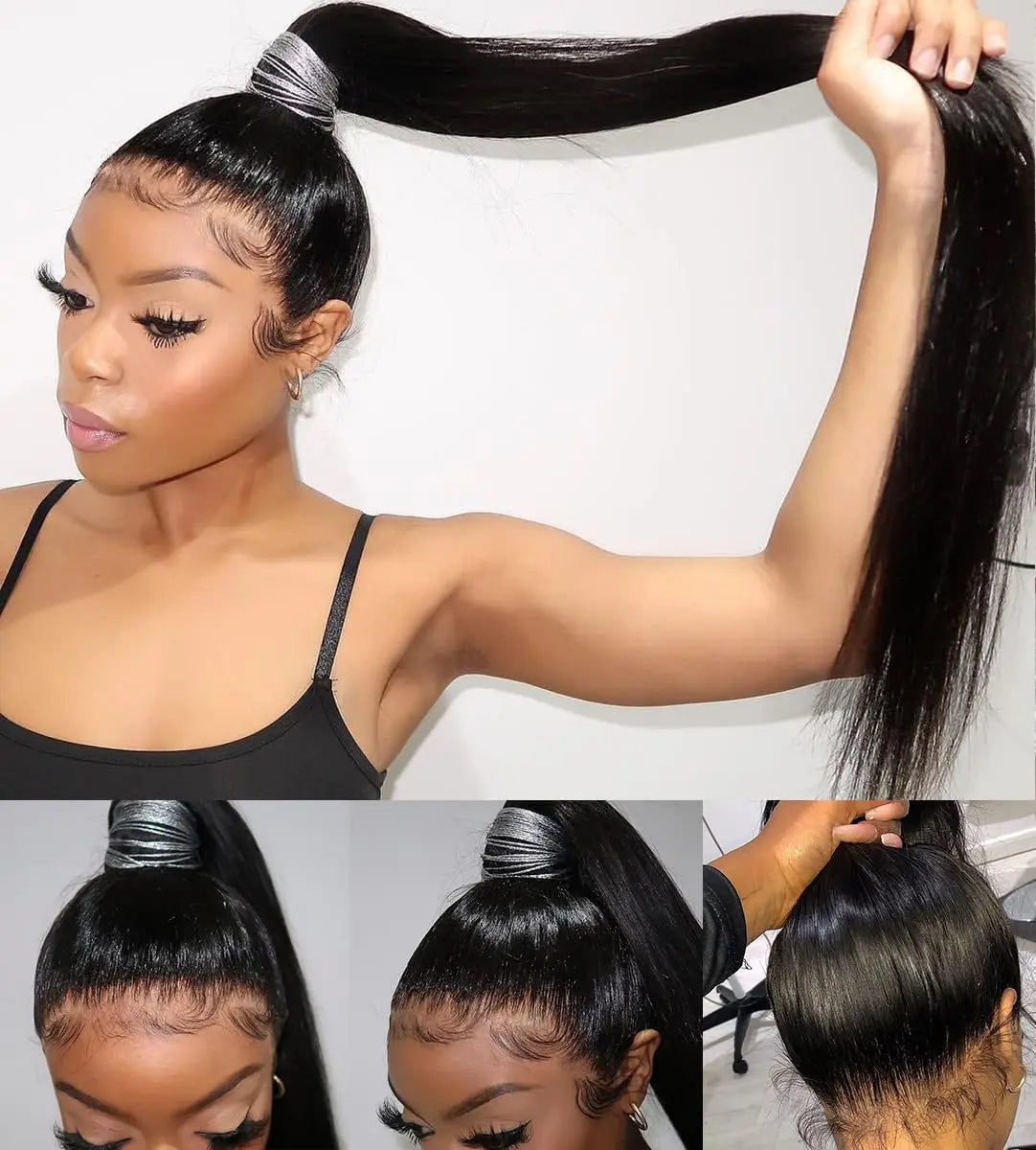 250 Density Real HD 360 Full Lace Invisible Strap Snug Fit Wig Glueless Frontal Wig 30 Inch straight Lace Front Wig Human Hair
