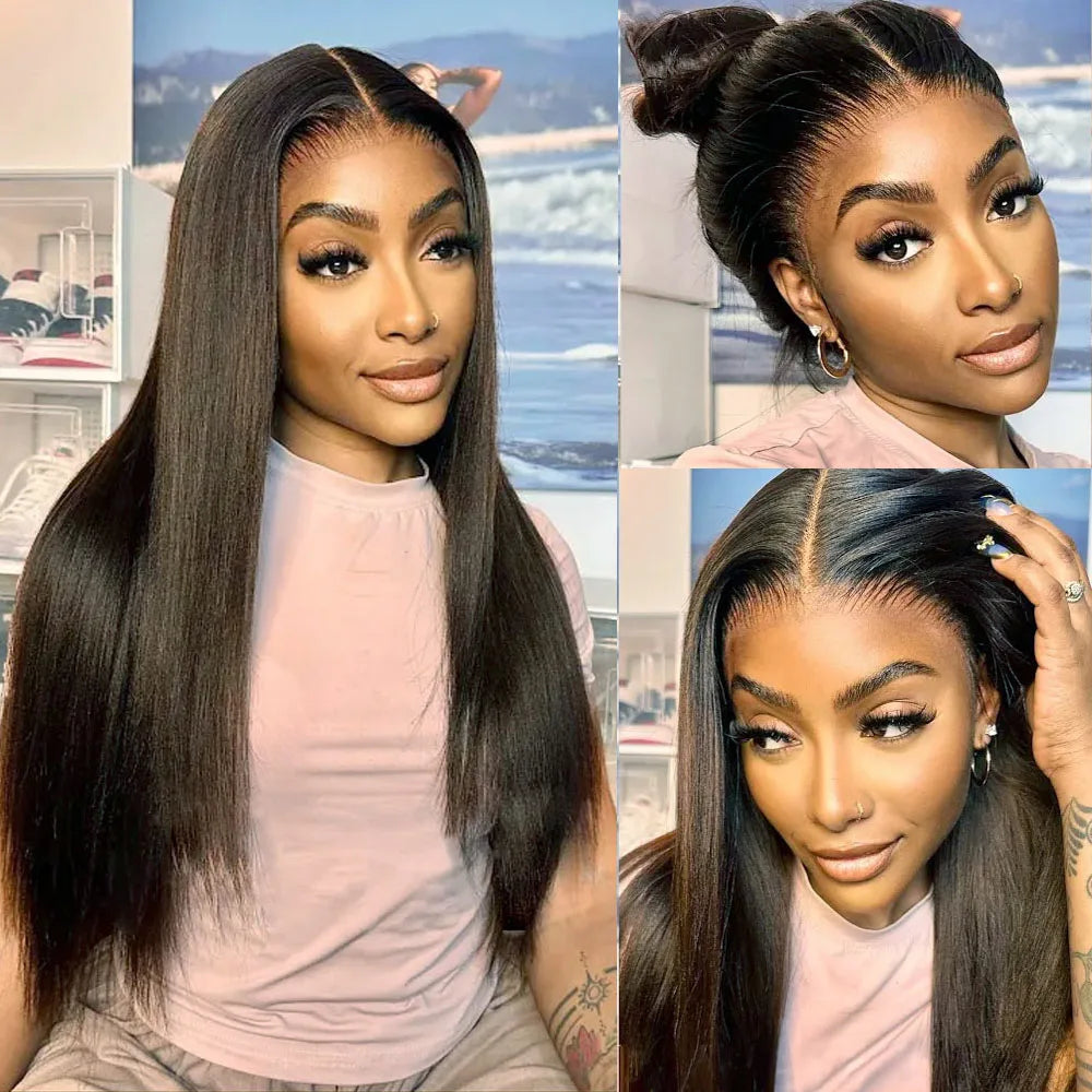 250 Density Real HD 360 Full Lace Invisible Strap Snug Fit Wig Glueless Frontal Wig 30 Inch straight Lace Front Wig Human Hair