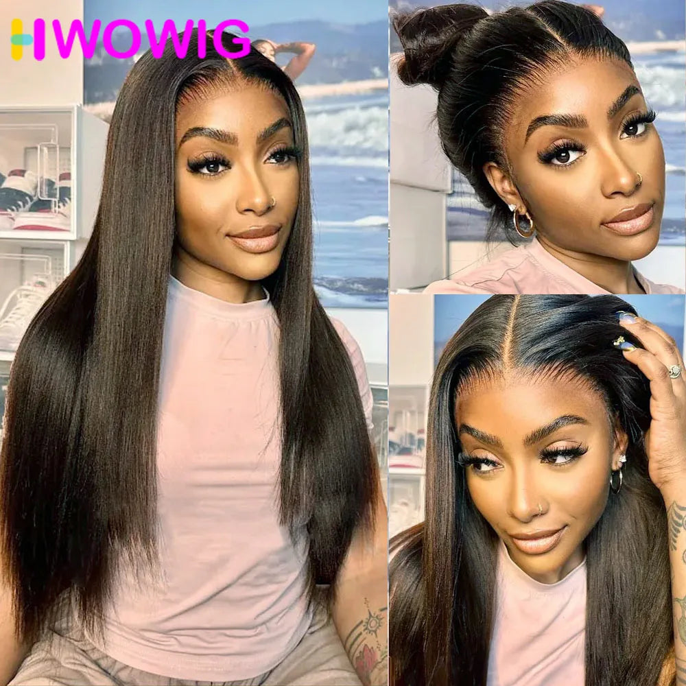 250 Density Real HD 360 Full Lace Invisible Strap Snug Fit Wig Glueless Frontal Wig 30 Inch straight Lace Front Wig Human Hair