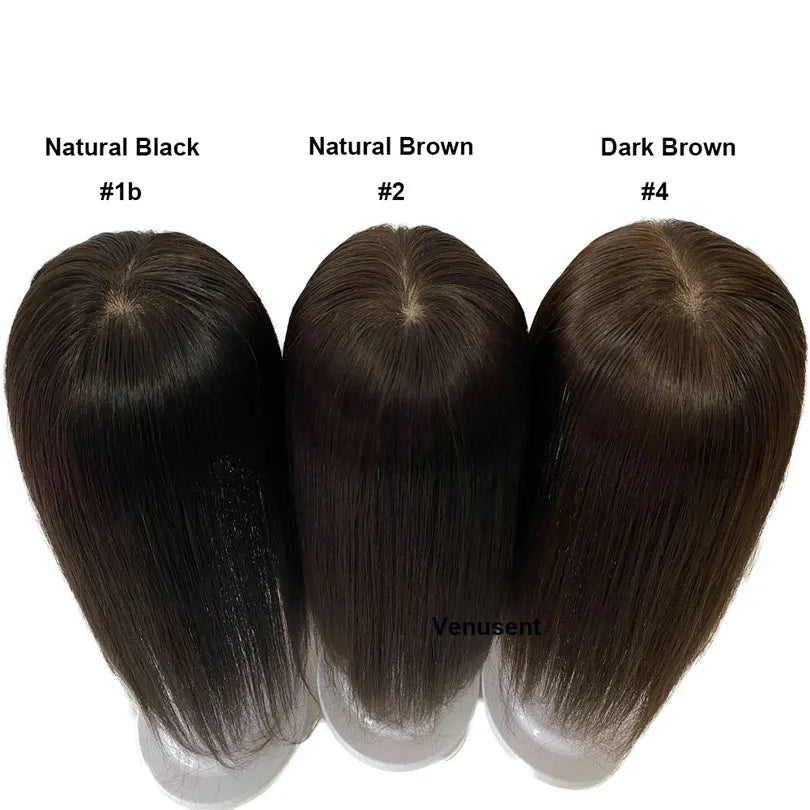 6x6 inch Injected Silk Skin Base Human Hair Women Topper Virgin European Hair Toupee Clips In Hairpiece Natural Scalp Top