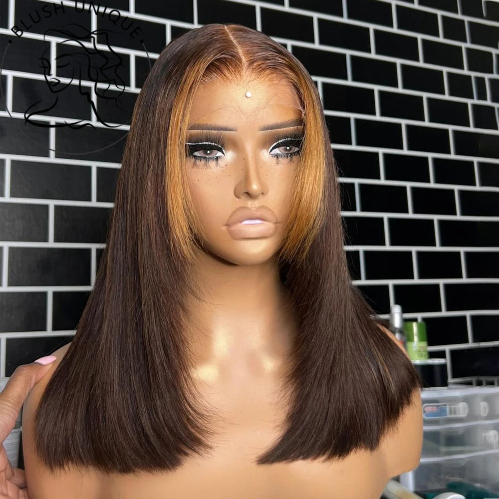 13X6 Dark Burgundy Straight Lace Front Wigs HD Layered Cut Lace Frontal Wig Synthetic Pre Plucked Glueless Lace Wigs For Women