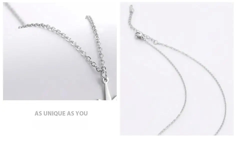 Lemegeton Simple North Star Pendant Necklace Fashion Women's Necklace Stainless Steel Starlight Choker Jewelry Lover Party Gift