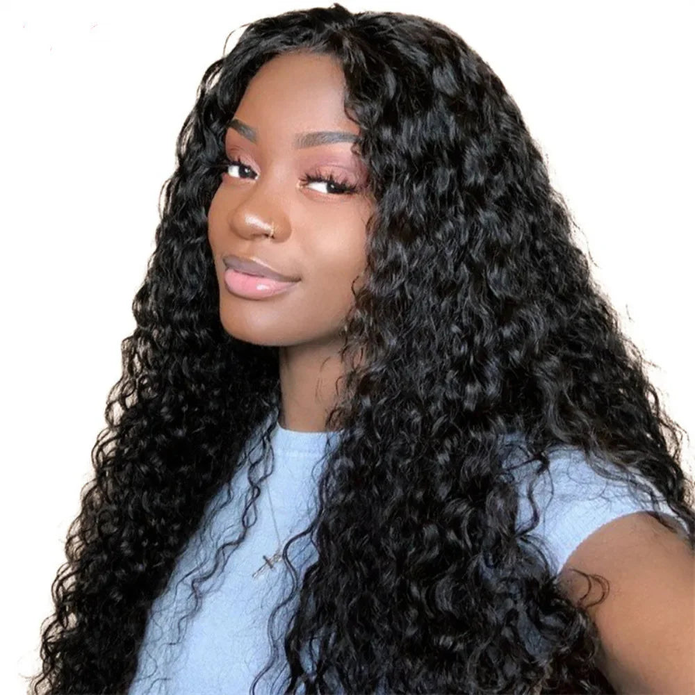 Synthetic Wigs Fashion African Black Middle-parted Long Curly Wig Natural Women Fluffy Full Head Cover