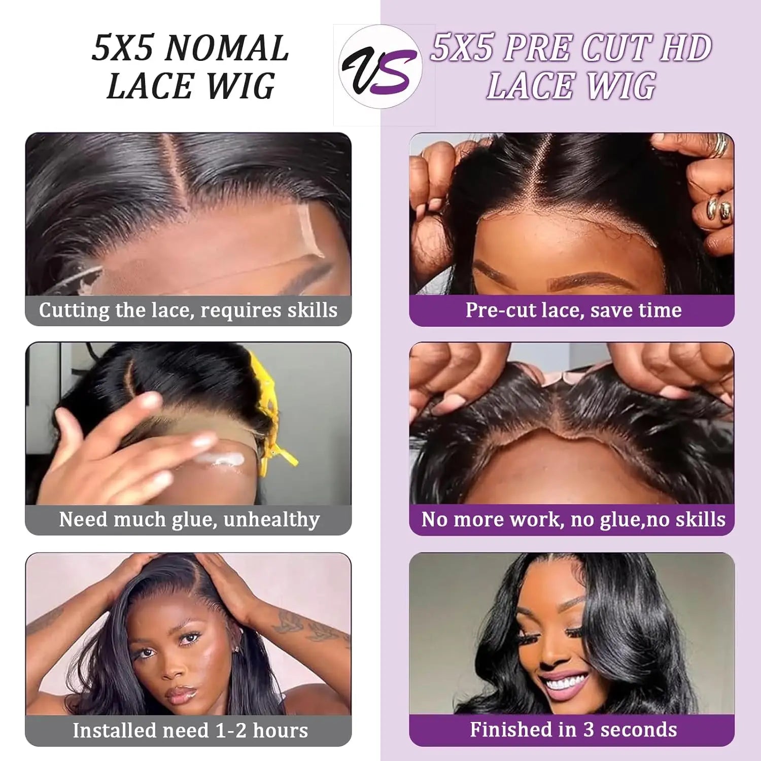 Glueless Wigs Human Hair Ready To wear Pre Cut Pre Plucked 4x4 5x5 Hd Transparent Body Wave Lace Closure Wig Brazilian Wig