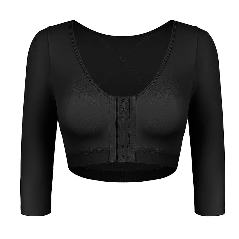 Upper Arm Shaper Sleeve Compression Top Women Push Up Breast Post Surgery Front Closure Bra Shapewear Back Support Cropped Tops