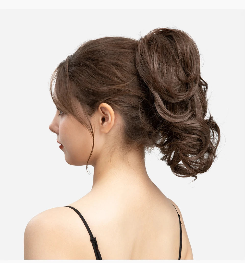 SARLA Premium Synthetic Diy Claw Clip In Ponytail Extensions Hairpiece Hair Bun Fake Blonde Natural Hair False Pigtail P026