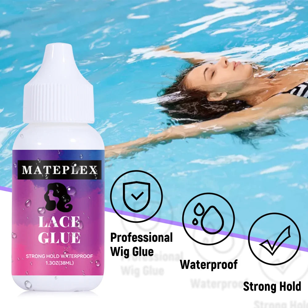 Wig Glue Waterproof Lace Glue Strong Hold Wig Adhesive for Toupee Frontal Professional Glue for Lace Front Wigs+Adhesive Remover