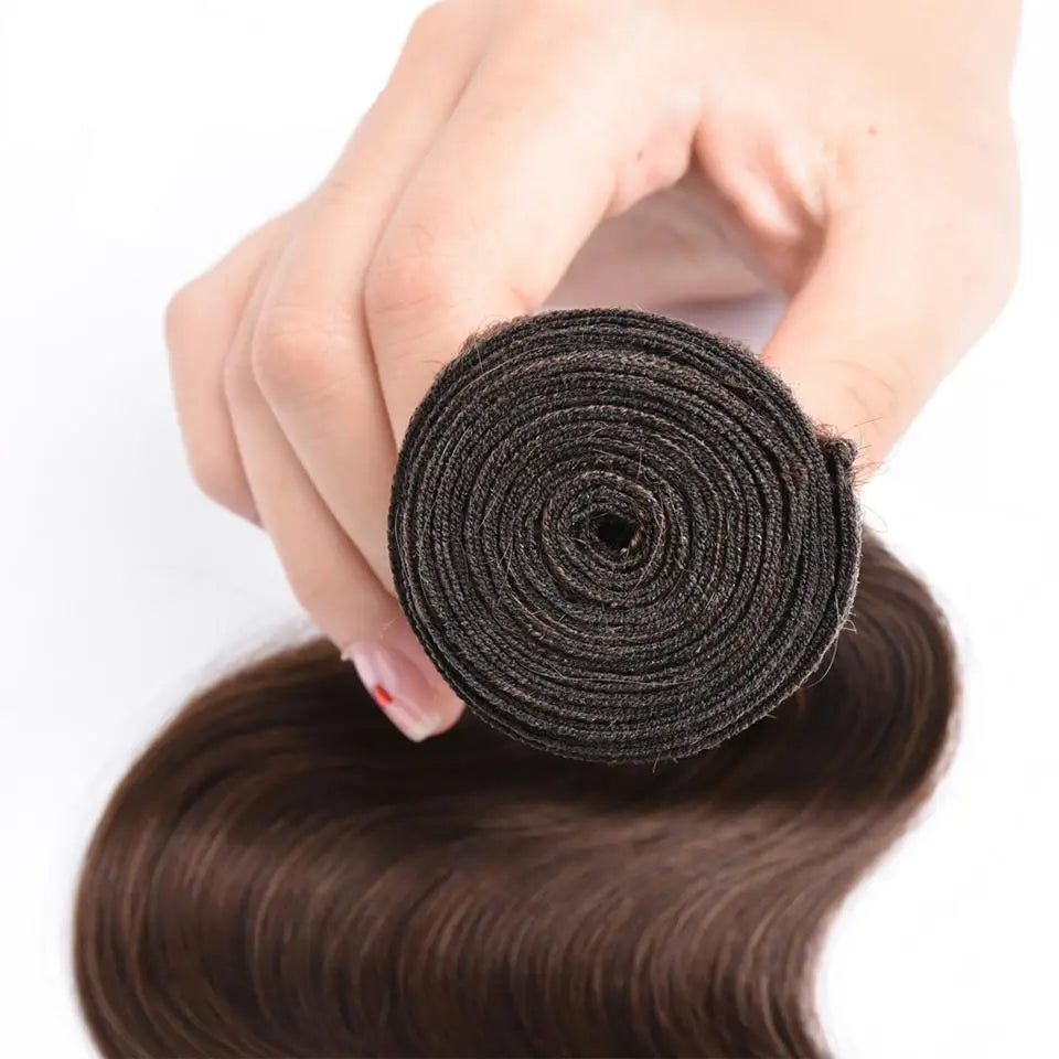 Bundles with Closure Body Wave Bundles Human Hair With 4x4 Lace Closure Brown Blonde Colored 3/4 Bundles Hair Remy For Women