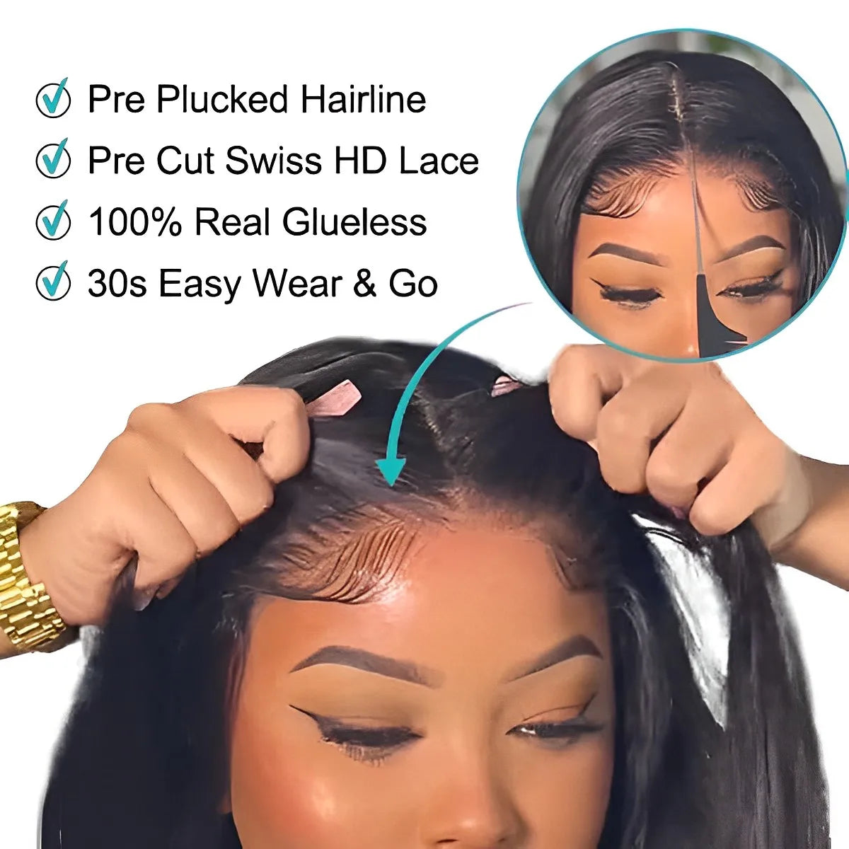 Ready to Wear 4x6 5x5 Pre Cut HD Lace Closure Glueless Wigs Human Hair Pre Plucked 36 Inch Brazilian Body Wave Lace Frontal Wigs