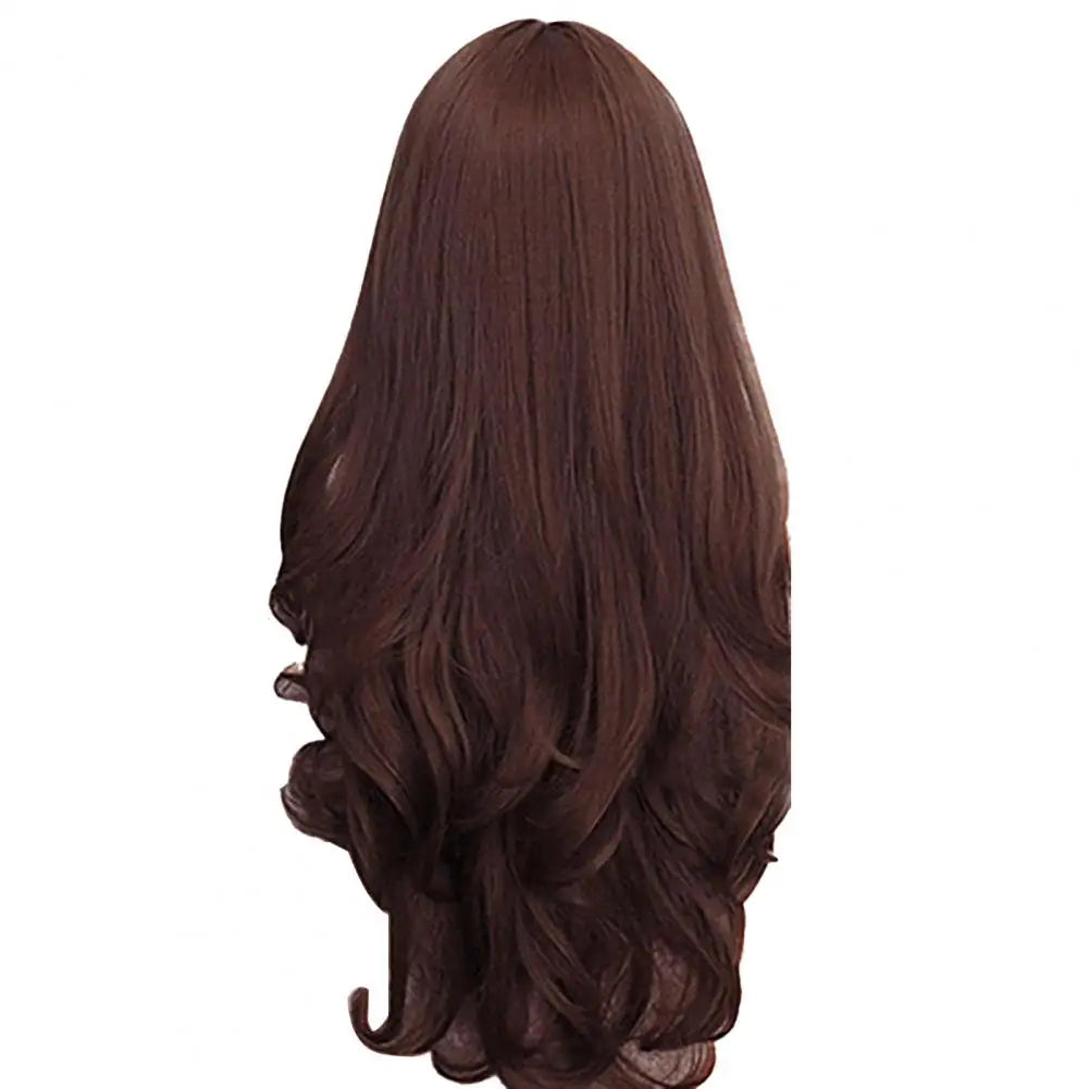 Women Long Wavy Cosplay Wig Long Curly Hair Full Head Set Large Wave High Temperature Synthetic Hair Wigs