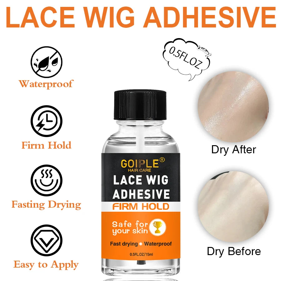 GOIPLE Lace Wig Adhesive Kit Fast Drying and Waterproof Glue Natural Perfect Invisible Bond Adhesives Products for Wigs Bonding