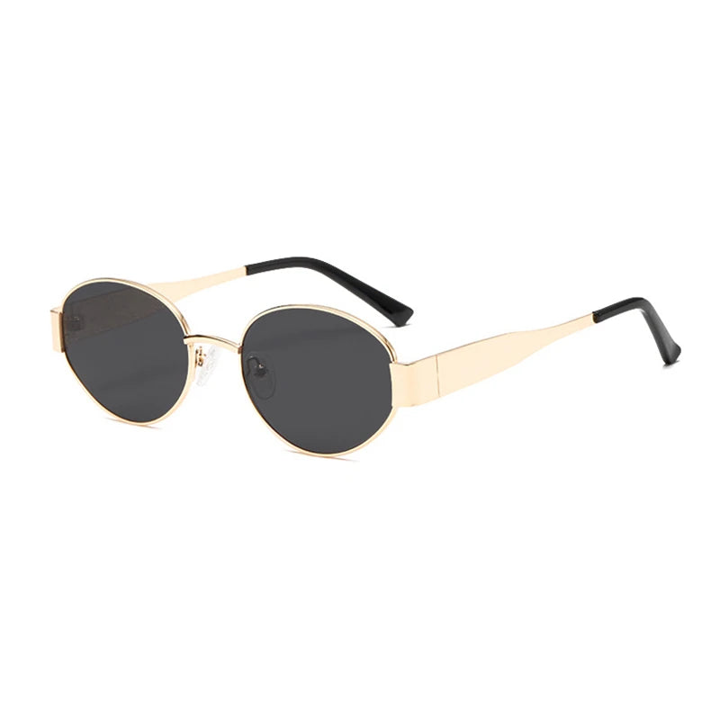 Retro Small Oval Sunglasses Men Women Luxury Metal Round Sun Glasses Male Classic Casual Driving Shades