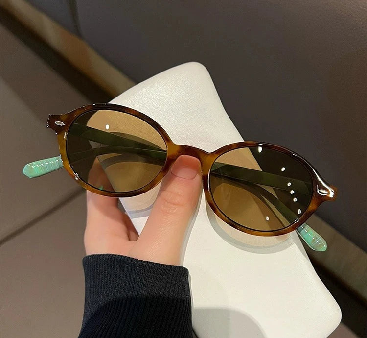 New Vintage Oval Sunglasses Women Men Luxury Brand Small Rectangle Sun Glasses Female Small Ellipse Eyewear Oculos De Sol