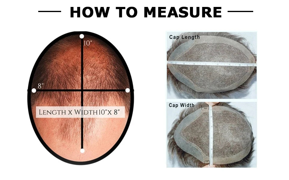 I Skin Hair Prosthesis 0.12 - 0.14 mm Indian Human Hair Multiple Sizes Toupee Men Fashion Wig Male