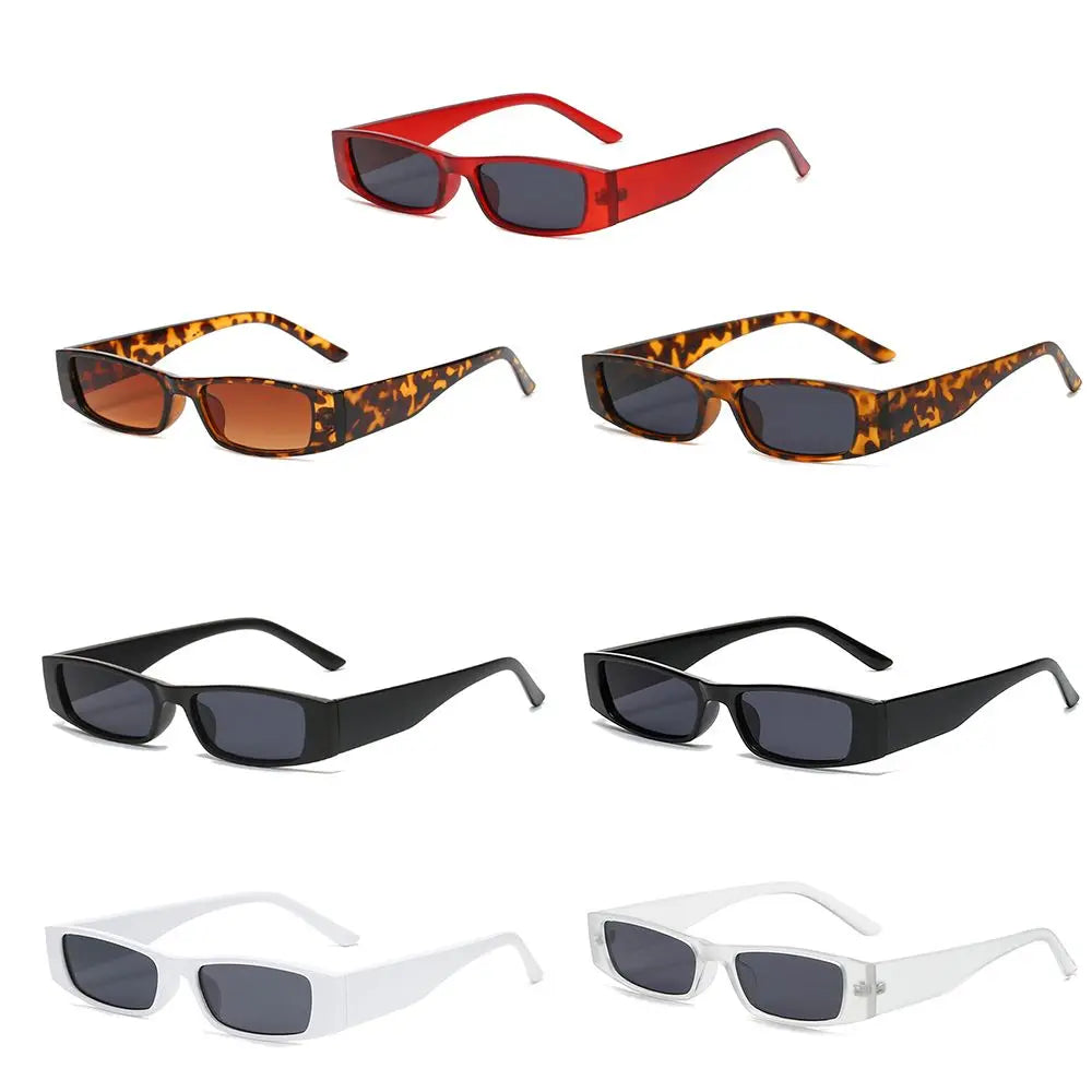 Retro Small Frame Sun Glasses Small Rectangle Sunglasses Vintage Square Narrow Sunglasses Trending Eyewear UV400