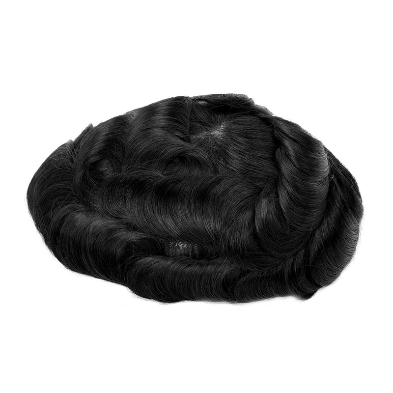 Topunique Full Swiss Lace 90% Light to Medium Light Men Toupee Capillary Prothesis Hair Piece For Men Hair Replacement System