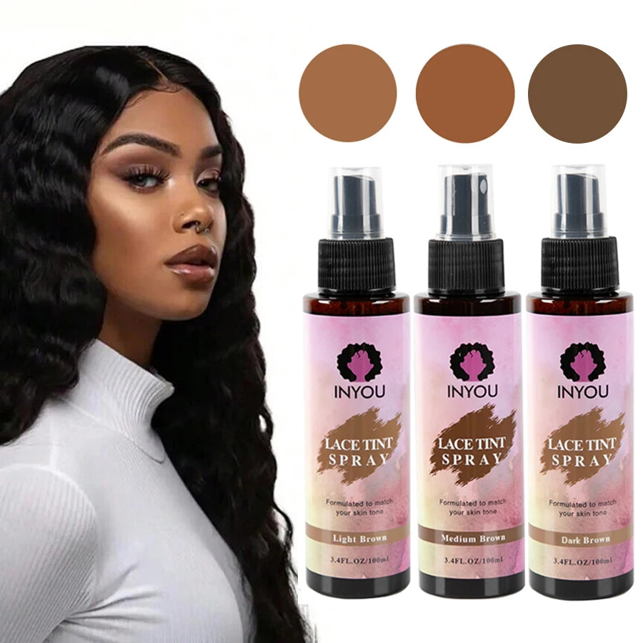 6Pcs Lace Wig Glue Kit with Lace Tint Spray Wig Installation Tool Set Includes Hair Wax Stick Lace Adhesive And Glue Remover