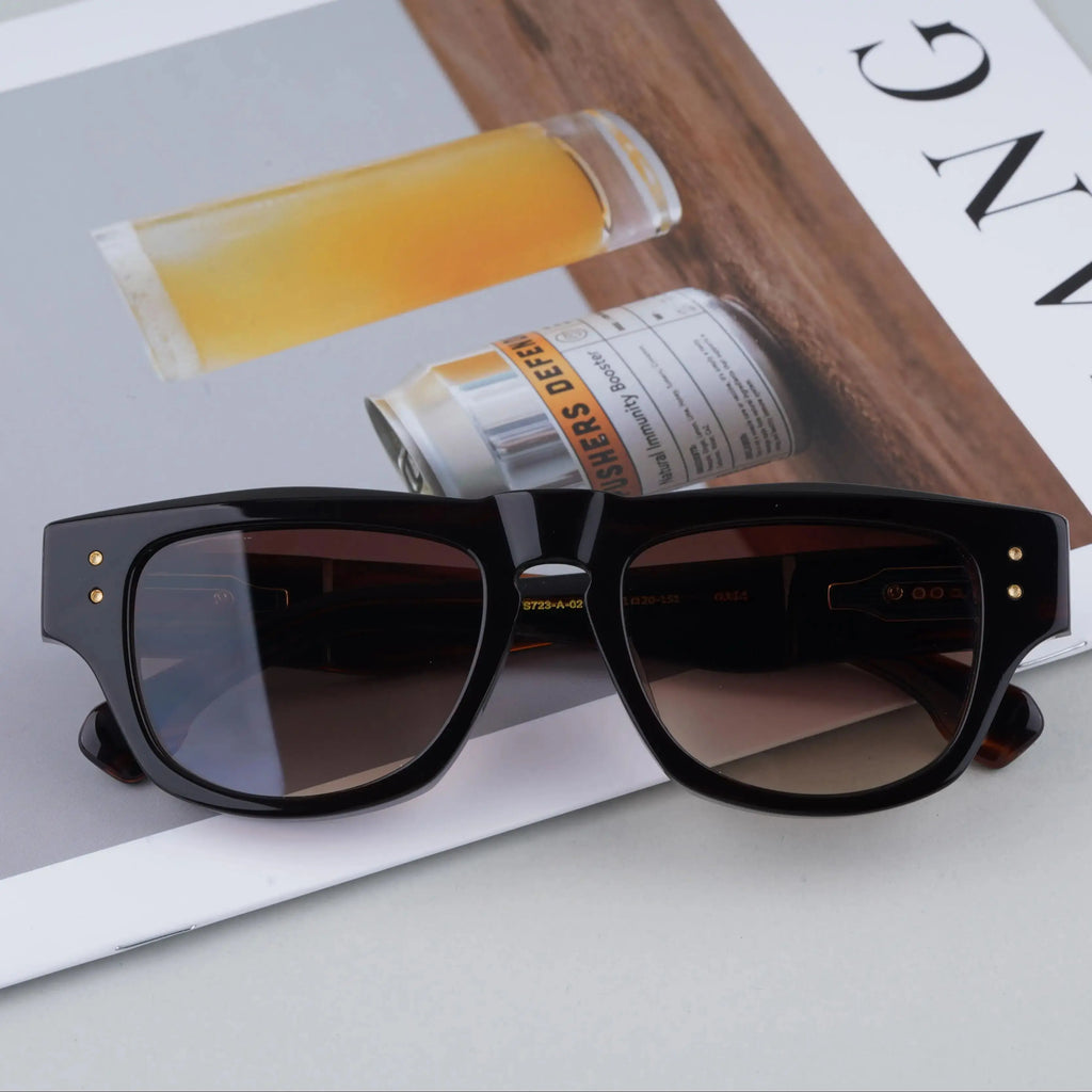 Ins Thick Acetate LIMITED EDITION Square Sunglasses Designer Handmade Japan Fashion Style Classical Uv400 Eyeglasses