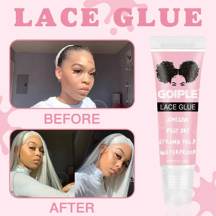 GOIPLE 15ml Wig Lace Glue Fast Dry Strong Hold Super Bonding Invisible Waterproof Adhesive For Wigs Synthetic Hair Bonding Glue
