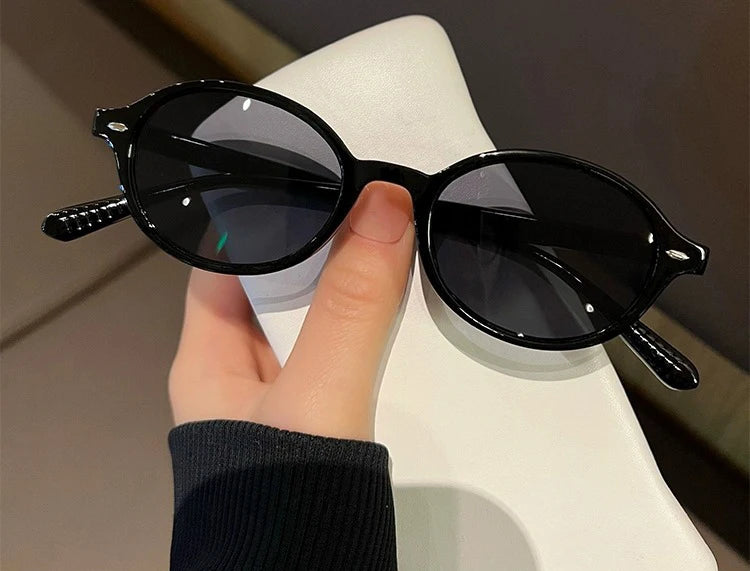 New Vintage Oval Sunglasses Women Men Luxury Brand Small Rectangle Sun Glasses Female Small Ellipse Eyewear Oculos De Sol
