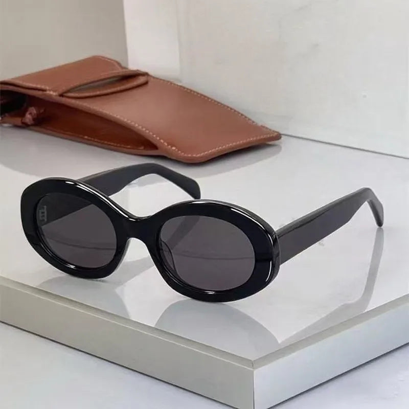 Luxury Brand Acetate Oval Sunglasses For WomenNew Fashion Sunglasses Oval Fashion Acetate Sunglasses UV400