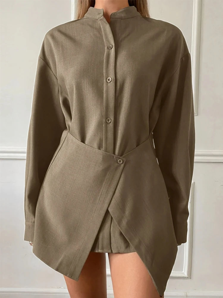 Women's Long Sleeve Shirt Stylish Single Breasted Self-cultivation T-shirt 2025 Spring Autumn New Commuter Minimalist Shirt