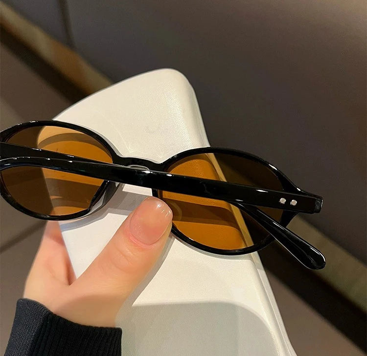 New Vintage Oval Sunglasses Women Men Luxury Brand Small Rectangle Sun Glasses Female Small Ellipse Eyewear Oculos De Sol