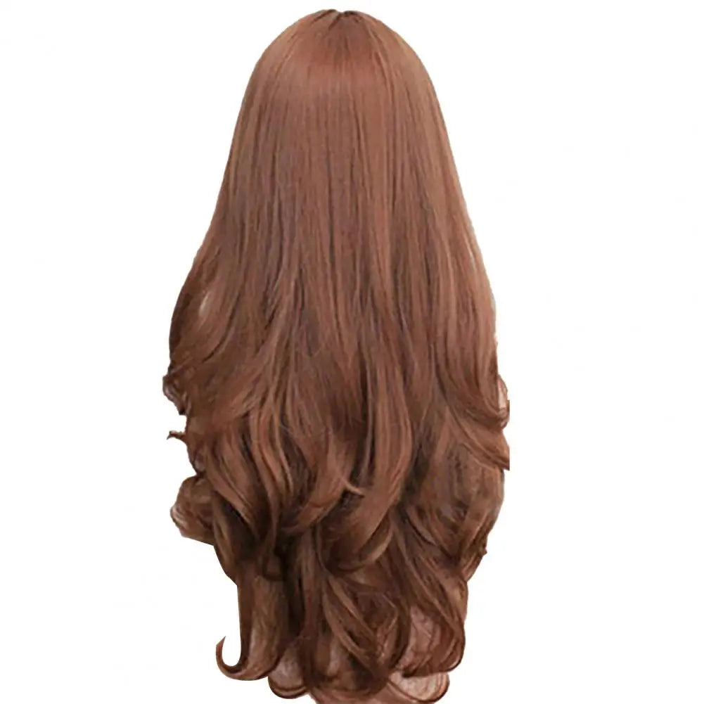 Women Long Wavy Cosplay Wig Long Curly Hair Full Head Set Large Wave High Temperature Synthetic Hair Wigs