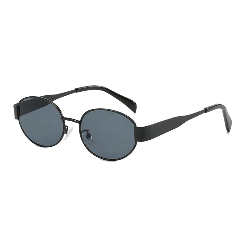 Retro Small Oval Sunglasses Men Women Luxury Metal Round Sun Glasses Male Classic Casual Driving Shades