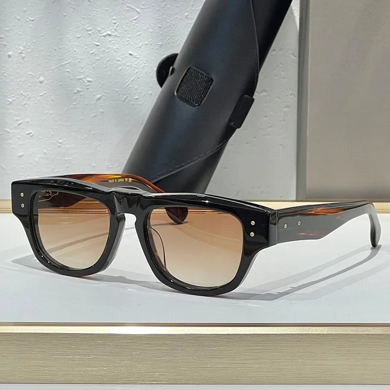 Ins Thick Acetate LIMITED EDITION Square Sunglasses Designer Handmade Japan Fashion Style Classical Uv400 Eyeglasses