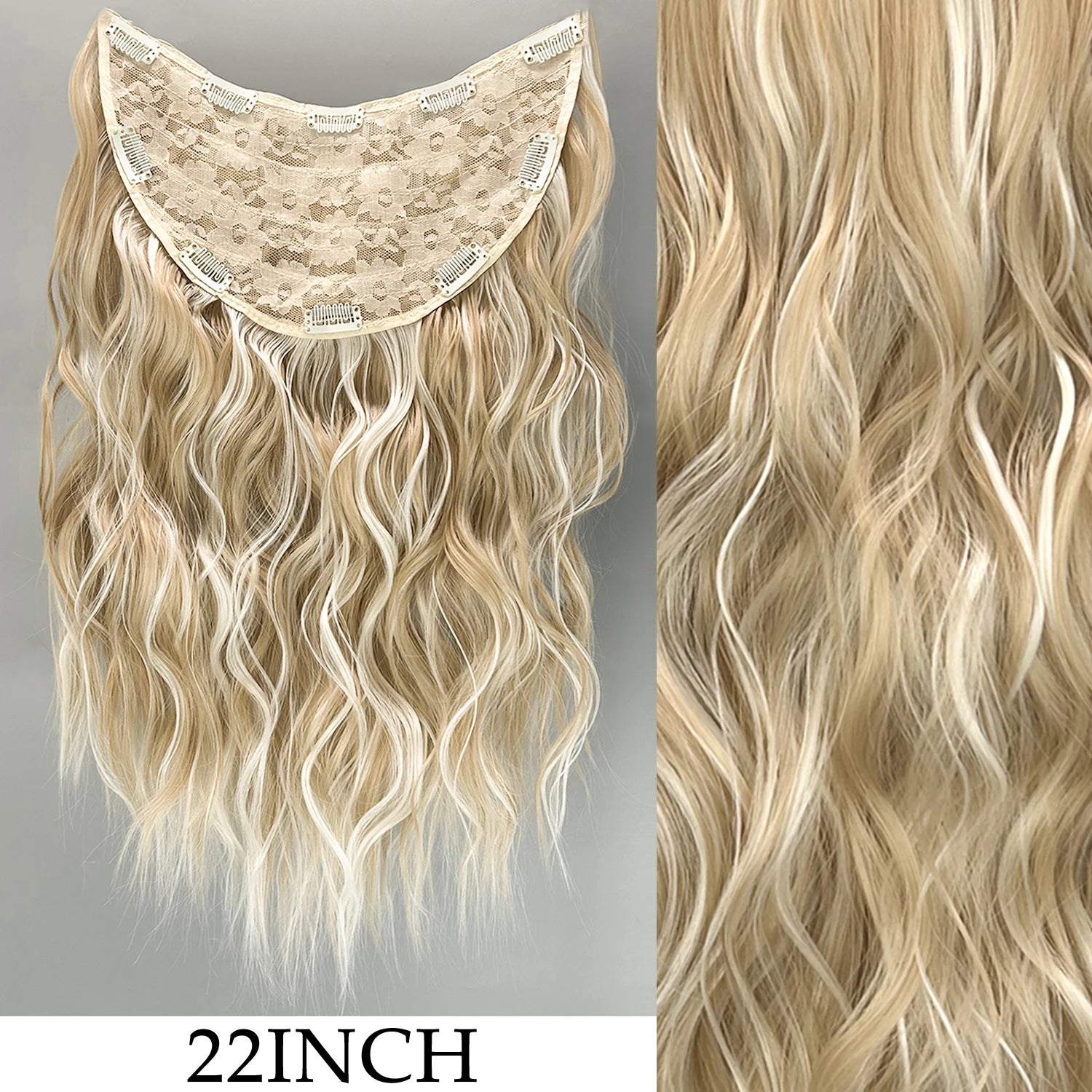 Long Straight Hairstyle 16 Clips 7Pcs/Set Hair Extensions Natural Synthetic Blonde Black Hairpieces Heat Resistant For Women