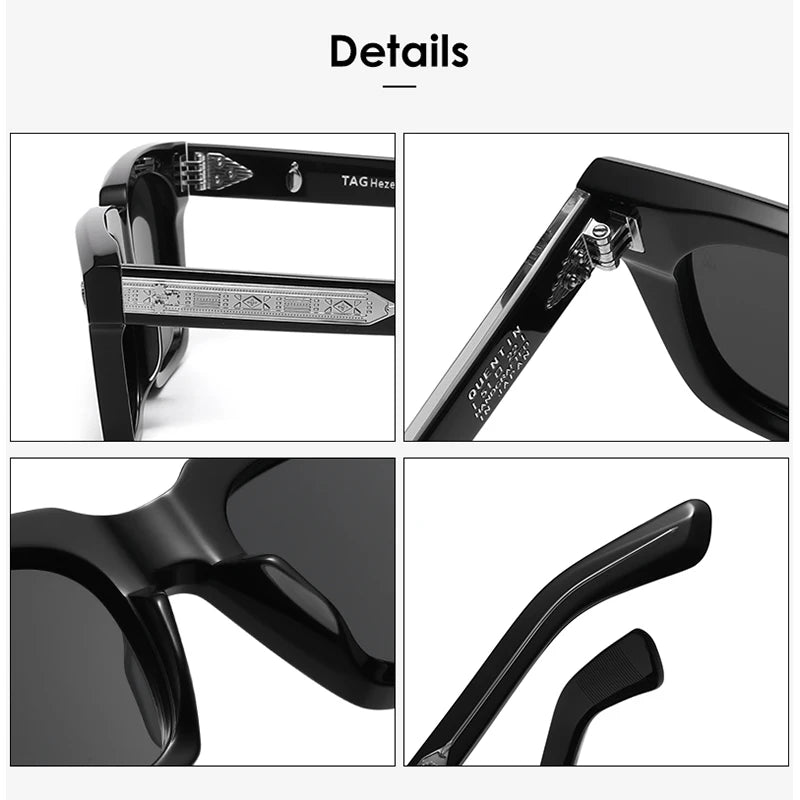 2025 new luxury Brand vintage Quentin Sun glasses Men Women Sunglass Driving Sunglasses Fashion Male Acetate UV400 eyeglasses