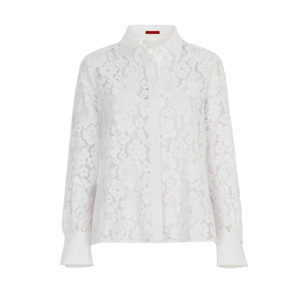CHCH Shirt Fashion Women Blusas Mujer Office Lady Elegant Blouse Spring Hollow Out Lace V Neck Button Female Clothing