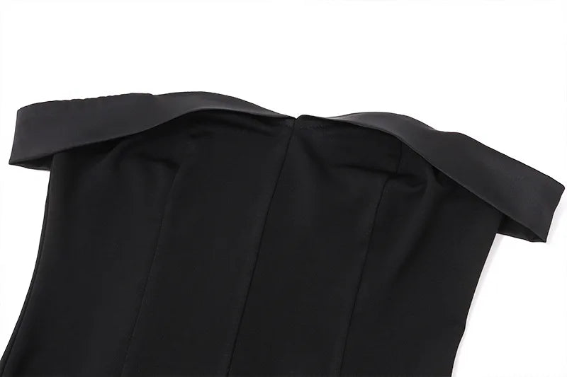 Candyhot Solid Off Shoulder Backless Sleeveless Zipper Mini Dresses Elegant Fashion Bodycon Dress Fall Evening Party Vestidos