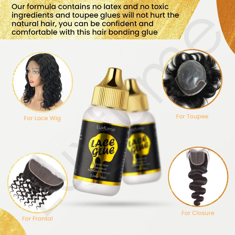 38ml Lace Glue Gel for Wig Stalling,Waterproof Wig Hair Adhesive,Unisex Durable Adhesive for Hair Accessories For All Hair Types