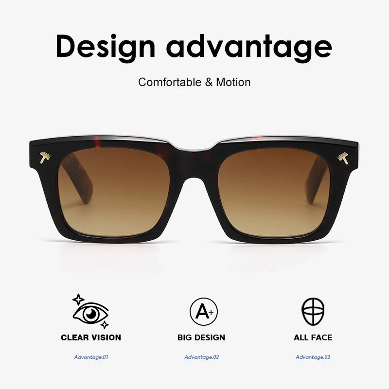 2025 new luxury Brand vintage Quentin Sun glasses Men Women Sunglass Driving Sunglasses Fashion Male Acetate UV400 eyeglasses