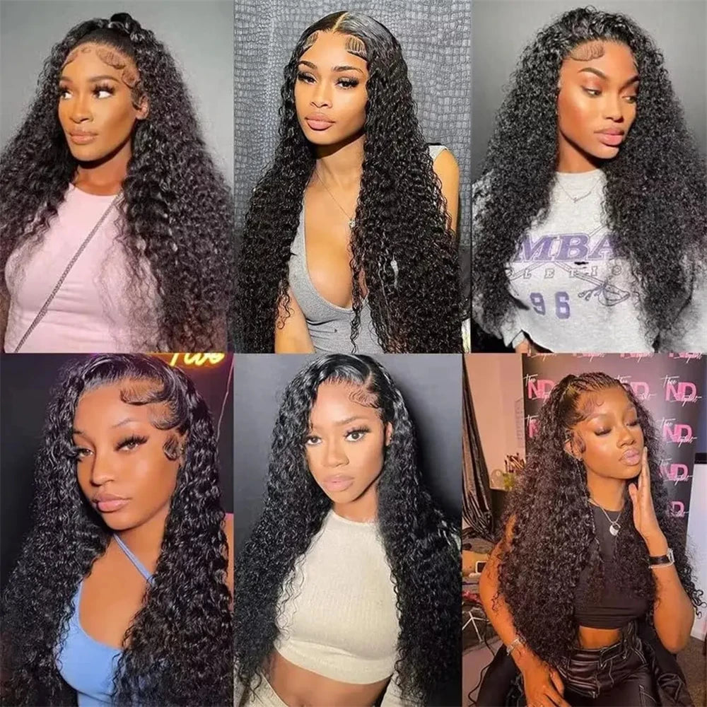 Deep Water Wave Bundles With Closure Frontal 100% Unprocessed Raw Human Hair Full And Thick 3 Bundles With 13x4 HD Lace Frontal