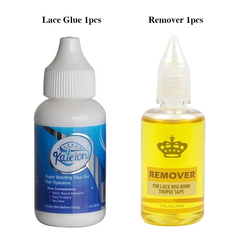 Waterproof Wig Glue With Remover Melting Spray Lave Wig Adhesive With Free Double Size Edge Brush Wax Stick Wig Band Hair Tools