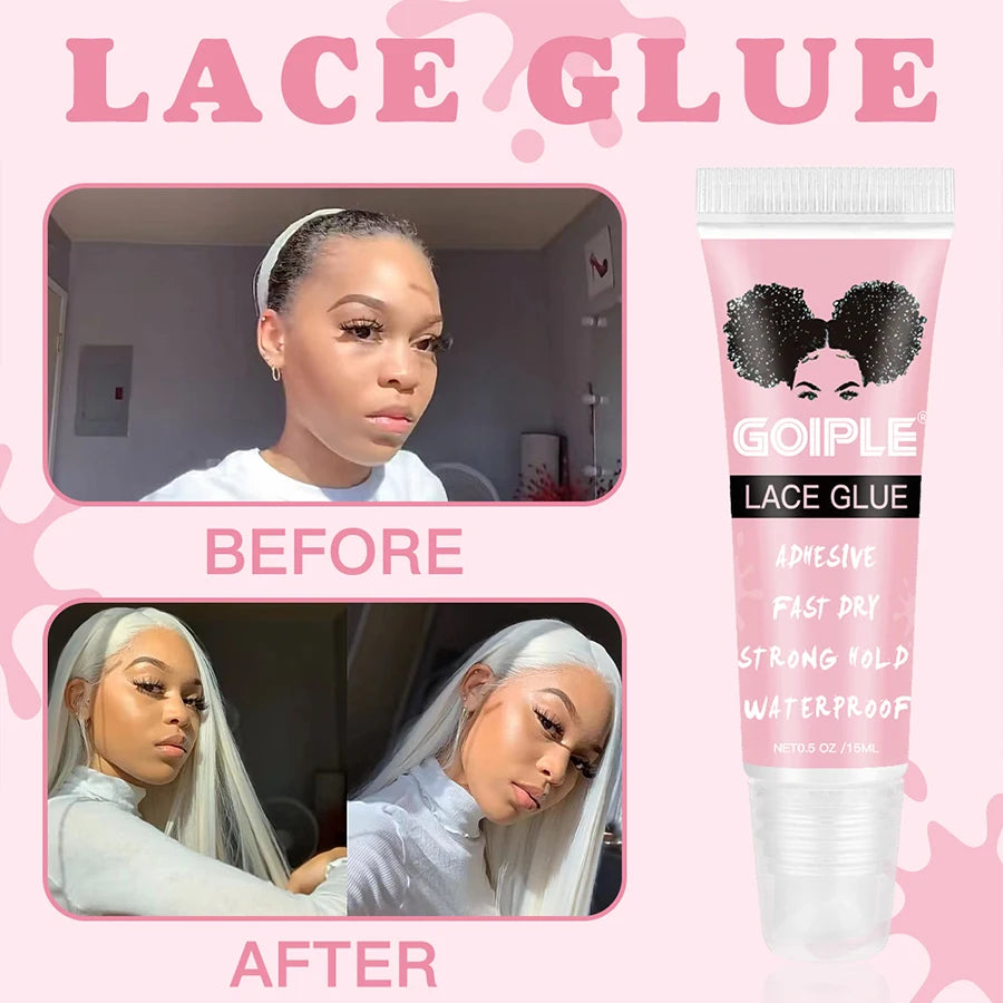 GOIPLE 15ml Wig Lace Glue Fast Dry Strong Hold Super Bonding Invisible Waterproof Adhesive For Wigs Synthetic Hair Bonding Glue