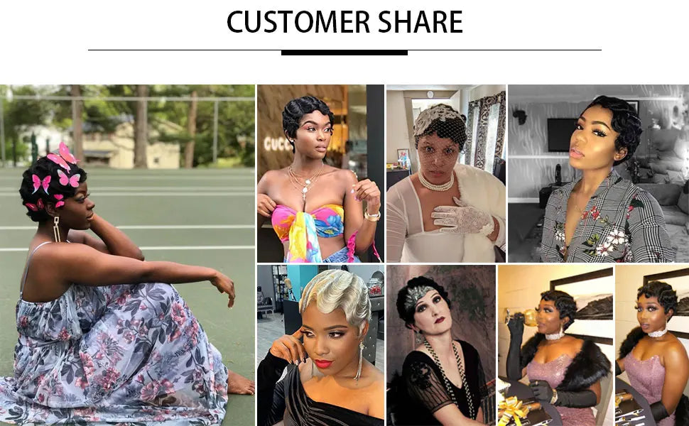 Finger Wave Synthetic Wig Short Mommy Hair Curly Wigs for Black Women Lady Nuna Wig 1920s Cosplay Costume Halloween Party