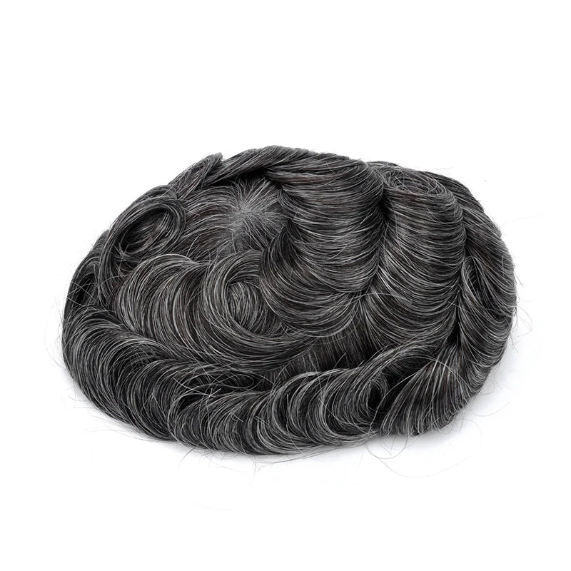 Topunique Full Swiss Lace 90% Light to Medium Light Men Toupee Capillary Prothesis Hair Piece For Men Hair Replacement System