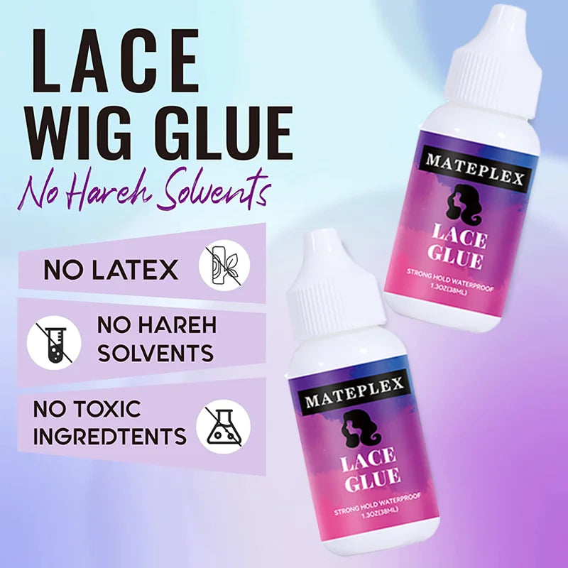 Wig Glue Waterproof Lace Glue Strong Hold Wig Adhesive for Toupee Frontal Professional Glue for Lace Front Wigs+Adhesive Remover